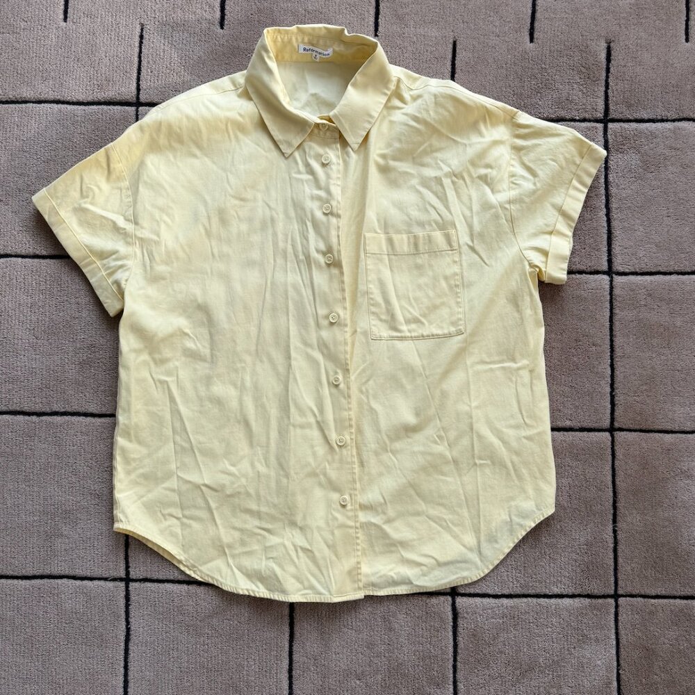 Reformation Button Down Top